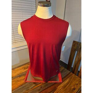 Qty 2 Red sleeveless performance muscle t-shirt